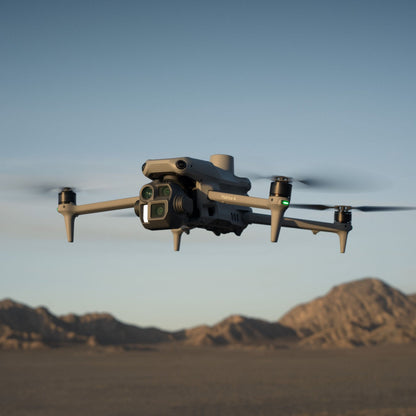 Aerial mapping drone showing gimbal camera and omnidirectional obstacle sensing